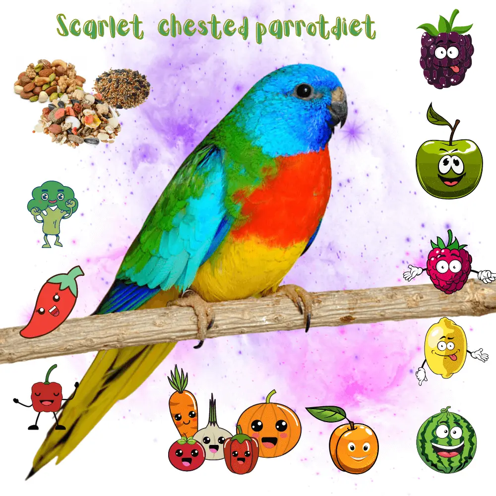 scarlet chested parrot diet